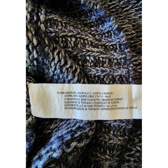 Men's Sweater Knit Hoodie Pullover Long Sleeve Blue and Grey Small - Picture 7 of 7